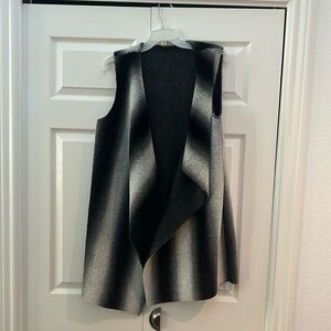 Faux fur black and white vest